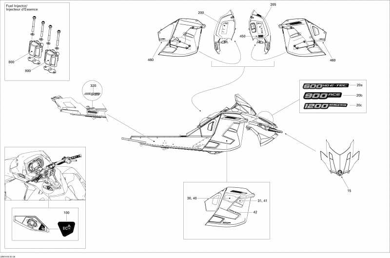 snowmobile SkiDoo GRAND TOURING LE 12004TEC XR, 2014  - Decals Le