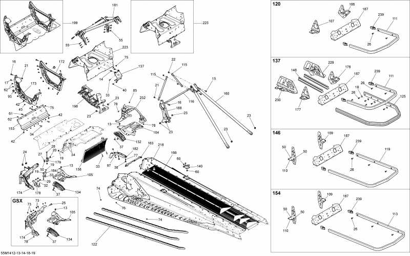 Ski Doo  GRAND TOURING LE 600HOE XR, 2014 - Frame And Components