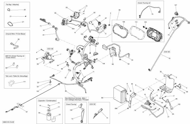 snowmobile Ski-doo GRAND TOURING LE 600HOE XR, 2014  -  System