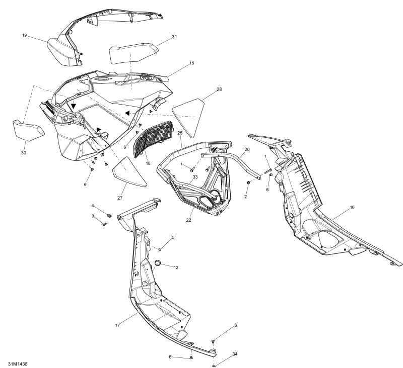 Skidoo GRAND TOURING LE 900 ACE XR, 2014 - Bottom Pan