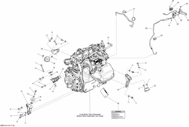 snowmobile BRP GRAND TOURING SE 12004TEC XR, 2014  - Engine And Engine Support