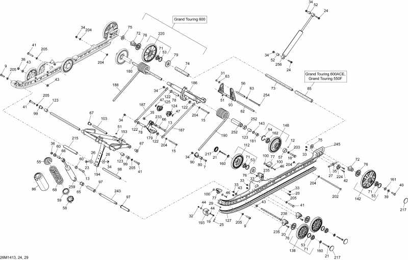 Skidoo  GRAND TOURING SPORT 600 XP, 2014 - Rear Suspension
