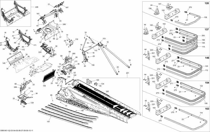 snowmobile  GSX LE 600HOE XS, 2014  - Frame And Components