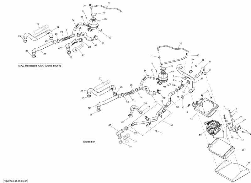 snowmobile Ski-doo GSX LE 900ACE XS, 2014 - Cooling System