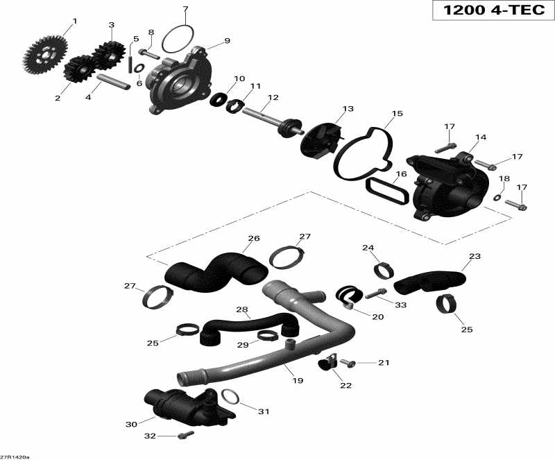 snowmobile Skidoo ������ MXZ TNT 12004TEC XR, 2014 - Engine Cooling 1