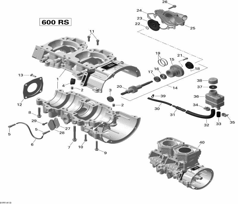 snowmobile Skidoo MXZ X 600RS XS RS, 2014 - Crankcase