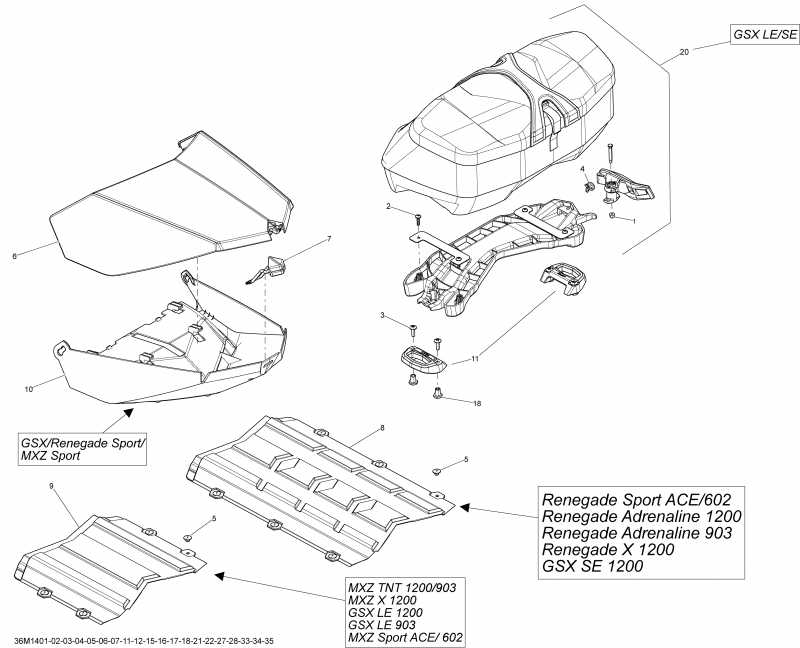 SkiDoo  RENEGADE ADRENALINE 600HOE XS, 2014 - Luggage Rack