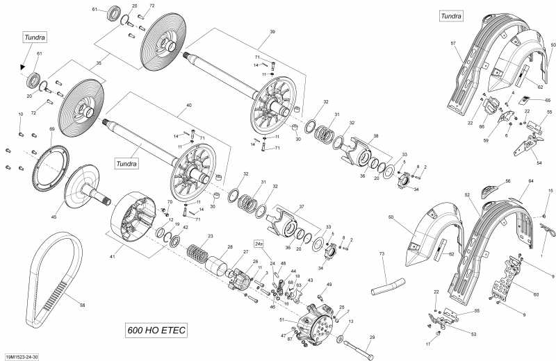  Skidoo Grand Touring LE 600HOETEC XR137, 2015  - 19m1524