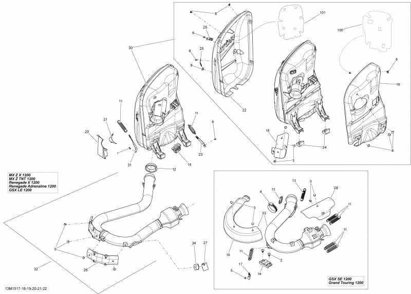  Ski Doo Grand Touring SE 1200 XR137, 2015 - 13m1522