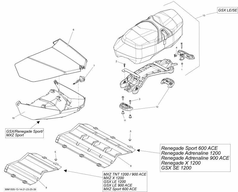 snowmobile Ski Doo GSX LE 1200 XR137, 2015  - 36m1521