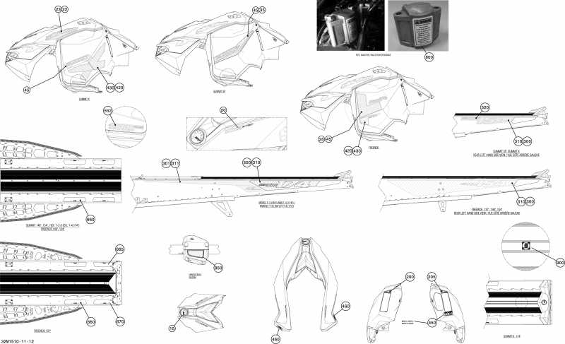 snowmobile ski-doo Summit SP 600HOETEC XM-146, 2015  - 32m1512