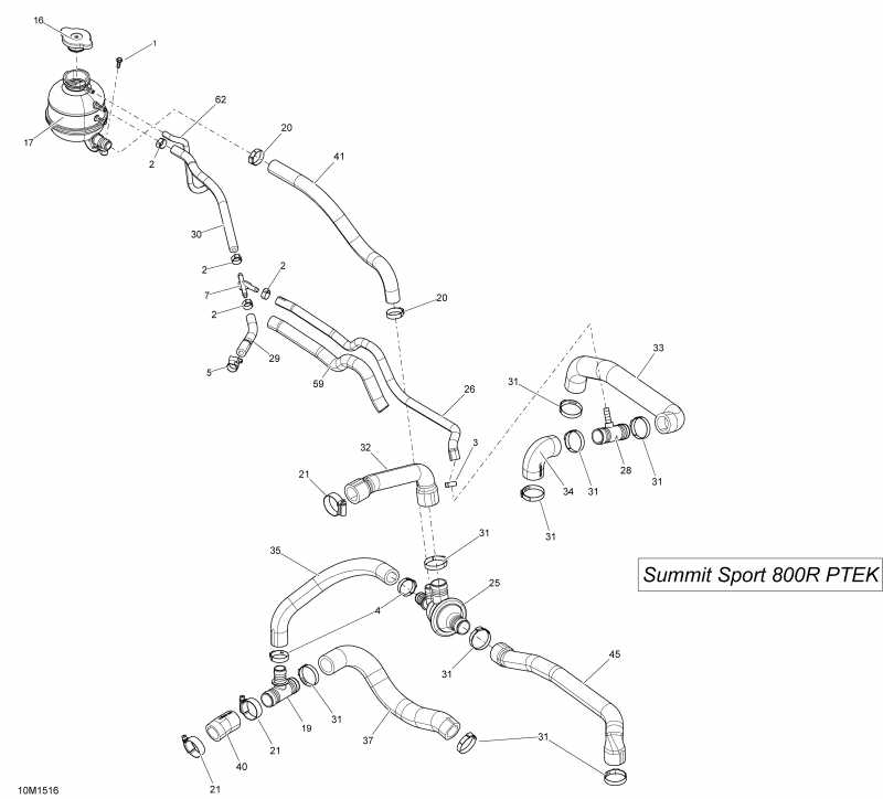  Skidoo Summit Sport 800RPTEK XP154, 2015  - 10m1516
