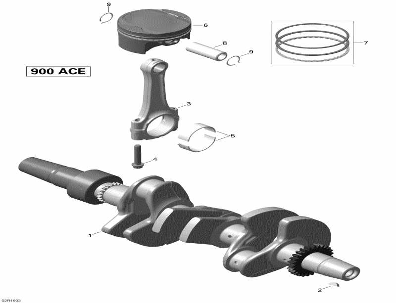  BRP SkiDoo EXPEDITION - SPORT 4-STROKE, 2016 - Crankshaft And Pistons 900 Ace