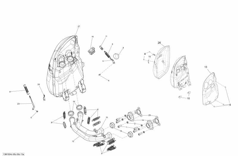 �������� ski-doo ����������� GRAND TOURING - 4-STROKE, 2016 - Exhaust System 600 Ace