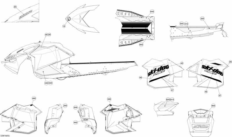 snowmobile Ski-doo  MXZ - 2-STROKE, 2016 - Decals Package Sport