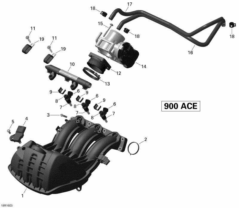 SKIDOO MXZ - 4-STROKE, 2016  - Air Intake Manifold And Throttle Body 900 Ace
