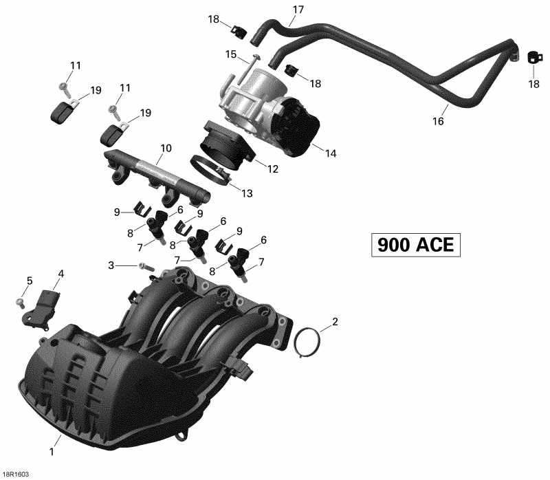  BRP SkiDoo  MXZ - 4-STROKE, 2016 - Air Intake Manifold And Throttle Body 900 Ace