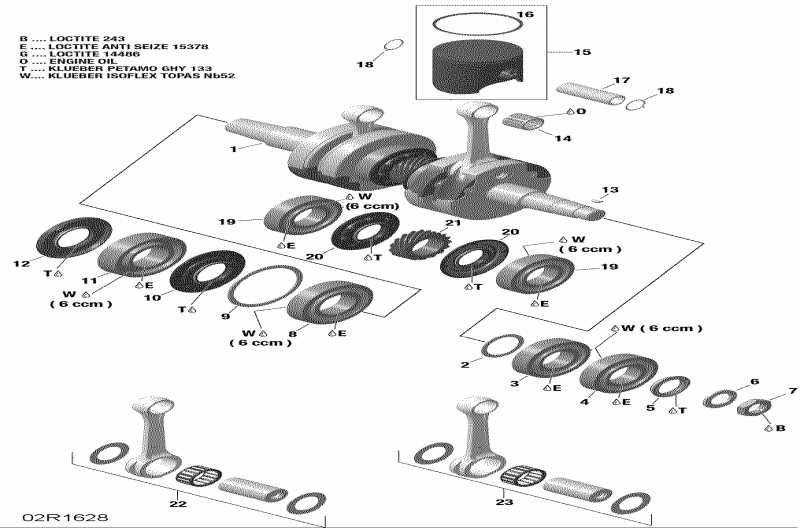  Ski-doo MXZ 600 RS, 2016 - Crankshaft And Pistons