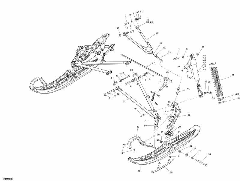 snowmobile Ski Doo MXZ 600 RS, 2016 - Front Suspension And Ski