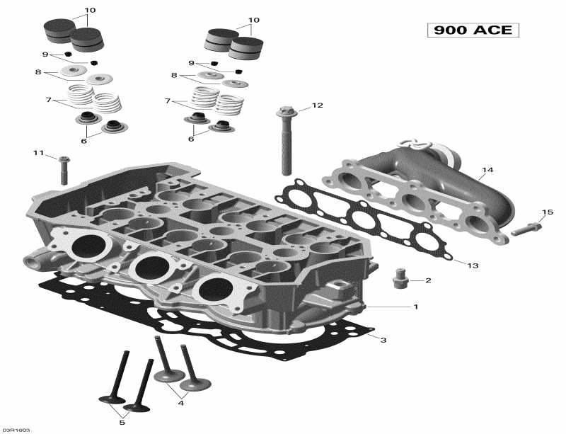 snowmobile BRP RENEGADE - 4-STROKE, 2016  - Cylinder Head 900 Ace