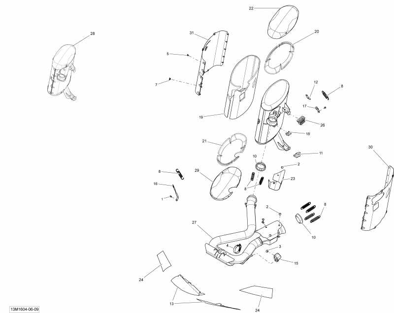 BRP SkiDoo RENEGADE - 4-STROKE, 2016 ������ - Exhaust System 1200 4tec