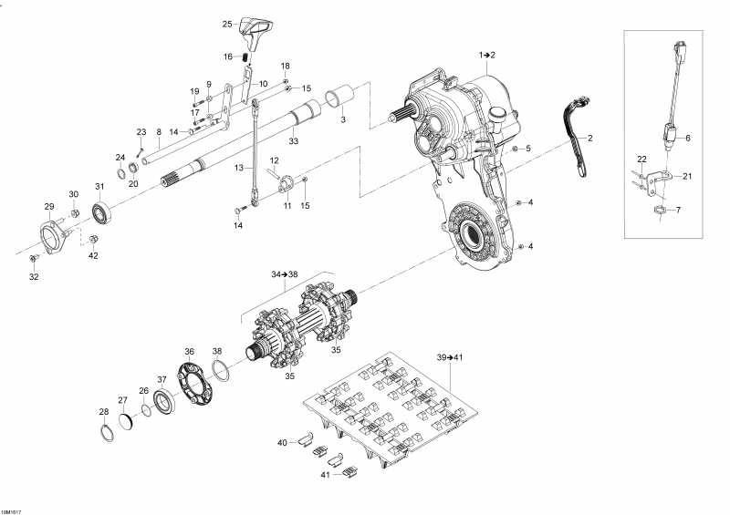 snowmobile SKIDOO SKANDIC - 2-STROKE, 2016  - Drive System