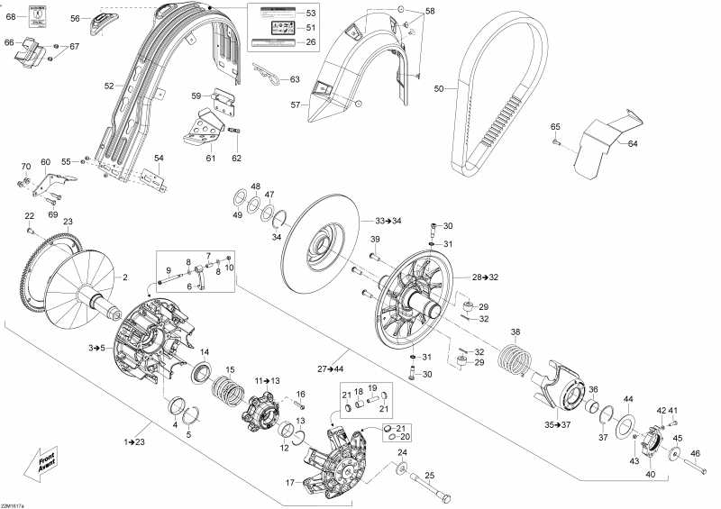 ski-doo SKANDIC - 2-STROKE, 2016 - Pulley System 550f