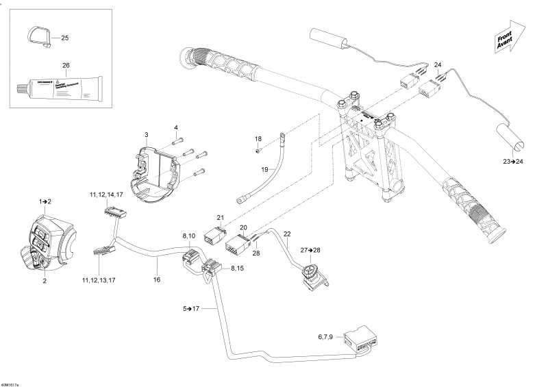 Skidoo ������ SKANDIC - 2-STROKE, 2016 - Steering Wiring Harness 550f