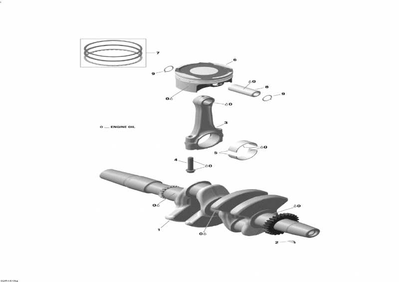 Skidoo SKANDIC - 4-STROKE, 2016 - Crankshaft And Pistons 600 Ace