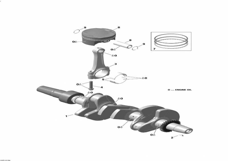 snowmobile  SKANDIC - 4-STROKE, 2016  - Crankshaft And Pistons 900 Ace