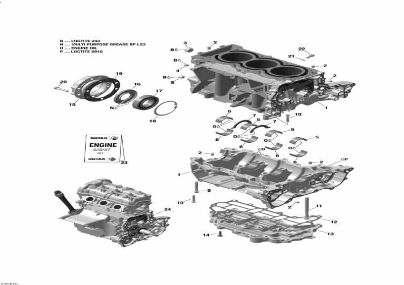 Skidoo ������ SKANDIC - 4-STROKE, 2016 - Engine Block 900 Ace