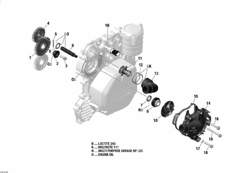  Skidoo SKANDIC - 4-STROKE, 2016 - Engine Cooling 900 Ace