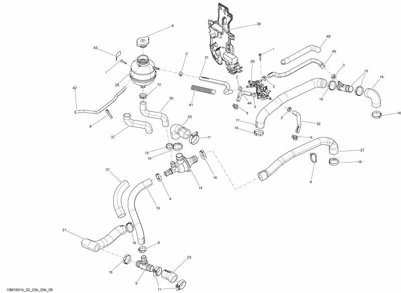 snowmobile Skidoo  SUMMIT, 2016 - Cooling System Etec Engine