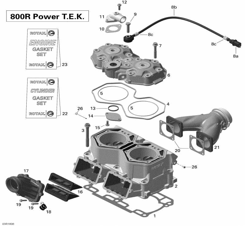 �������� Skidoo ����������� SUMMIT, 2016 - Cylinder And Cylinder Head 800r Ptek