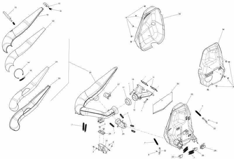  Skidoo  TUNDRA - LT-Sport_2-STROKE, 2016 - Exhaust System