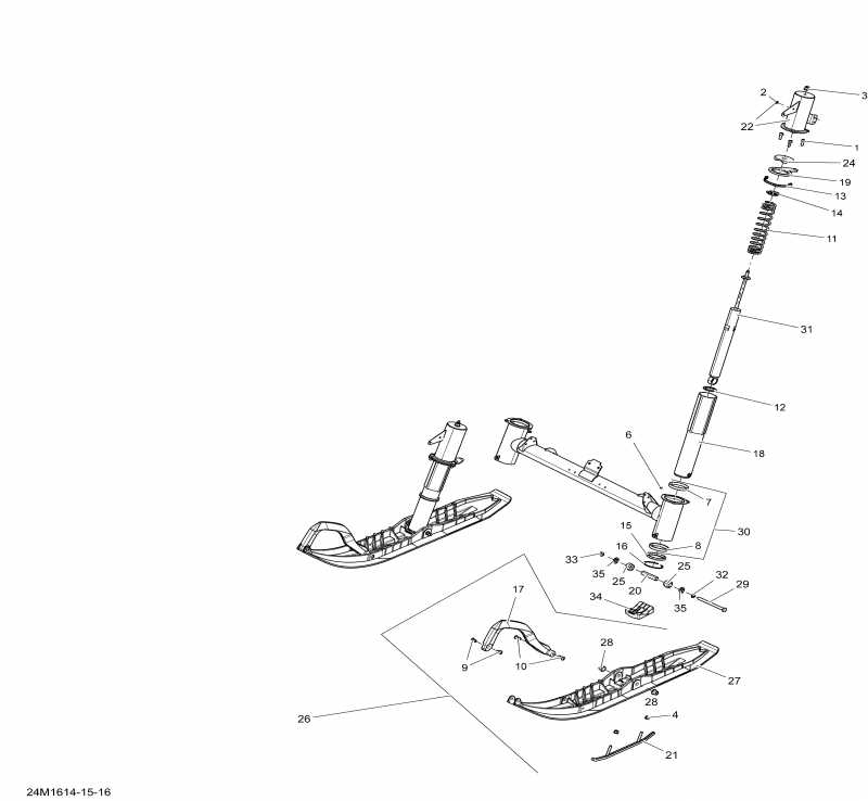  Skidoo  TUNDRA - Xtreme, 2016 - Front Suspension And Ski