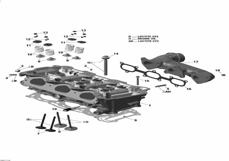 EXPEDITION - 4-STROKE - LE-SE, 2017 - Cylinder Head And Exhaust Manifold 1200 4-tec