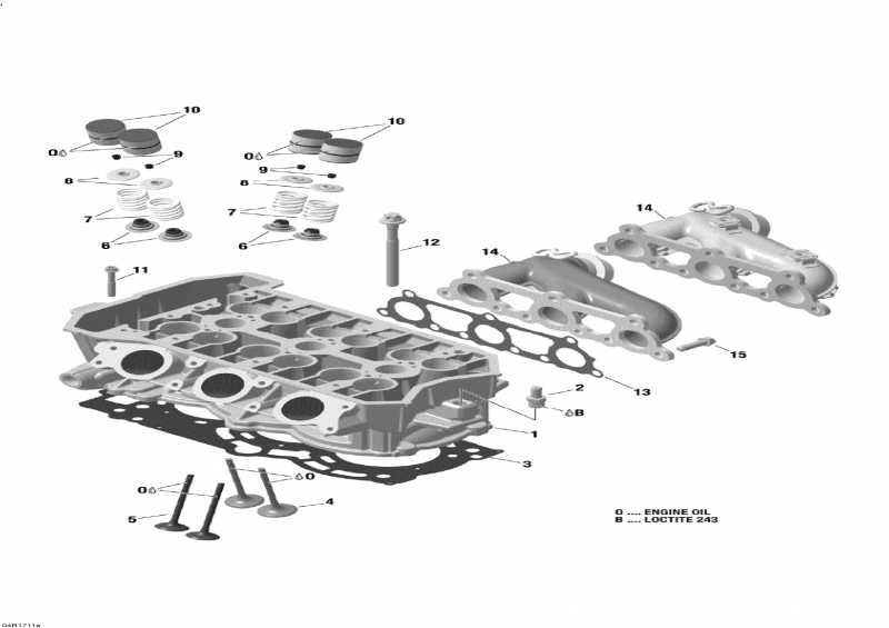 Ski Doo EXPEDITION - 4-STROKE - LE-SE, 2017  - Cylinder Head And Exhaust Manifold 900 Ace