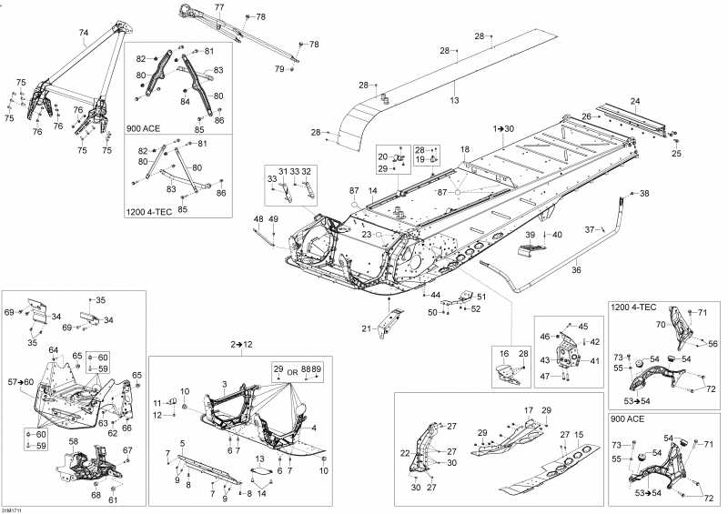  BRP SkiDoo EXPEDITION - 4-STROKE - LE-SE, 2017  - Frame