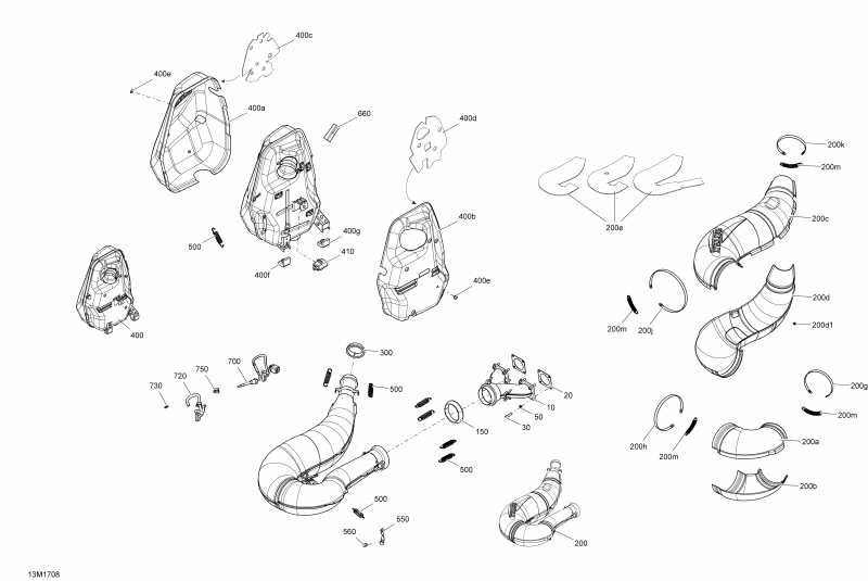 �������� Ski-doo GRAND TOURING - 2-STROKE, 2017 - Exhaust System All Models