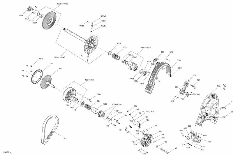 snowmobile  MXZ - 2-STROKE - 600 CARB_600HO E-TEC_800R E-TEC, 2017  - Pulley System 800r E-tec