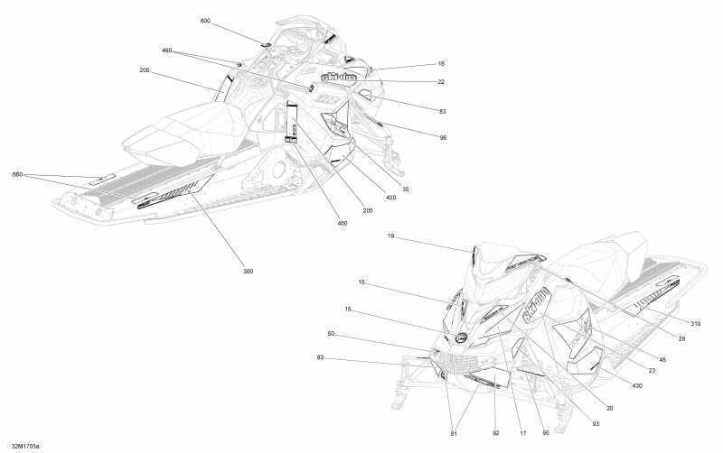 ski-doo  MXZ - 2-STROKE - 600 CARB_600HO E-TEC_800R E-TEC, 2017 - Decals Package Xrs
