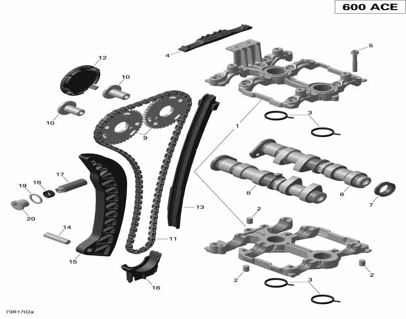  Skidoo  MXZ - 4-STROKE, 2017 - Camshafts And Timing Chain 600 Ace