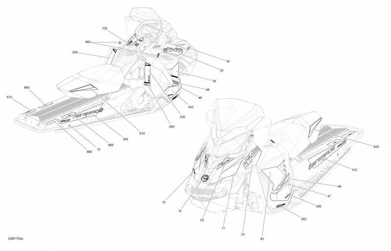 snowmobile Skidoo  MXZ - 4-STROKE, 2017 - Decals Package Sport