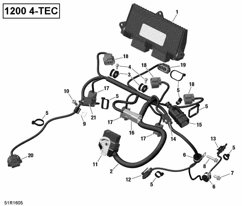  SkiDoo MXZ - 4-STROKE, 2017 - Engine Harness And Electronic Module 1200itc 4-tec