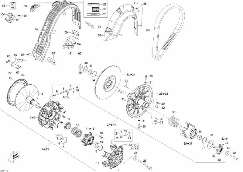  SKIDOO SKANDIC - 2-STROKE - WT-SWT, 2017 - Pulley System 550f