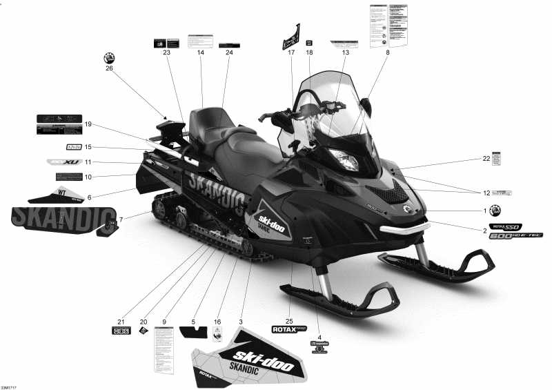  ski-doo SKANDIC - 2-STROKE - WT-SWT, 2017 - Decals