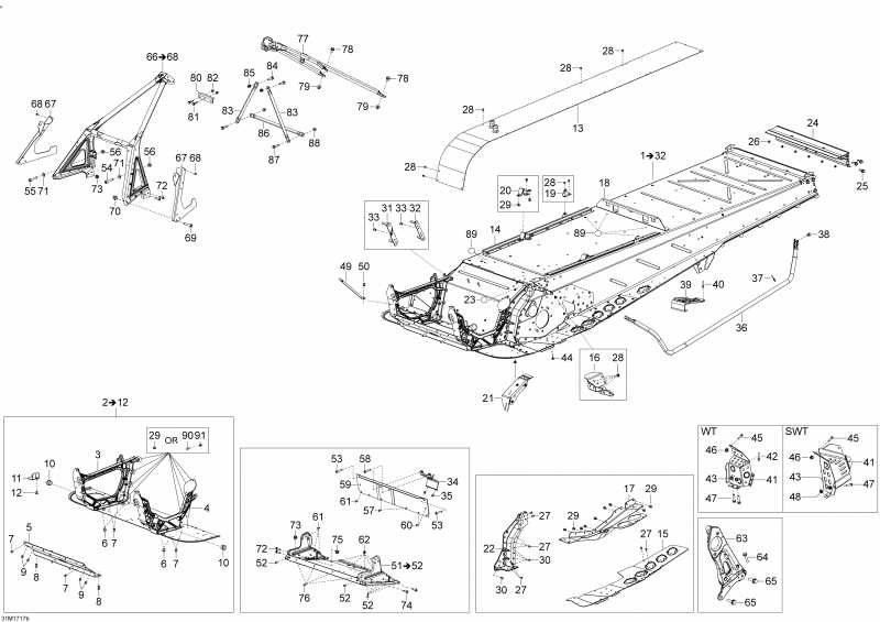  Ski-doo  SKANDIC - 2-STROKE - WT-SWT, 2017 - Frame