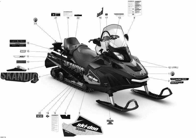 snowmobile   SKANDIC - 4-STROKE - WT-SWT, 2017 - Decals