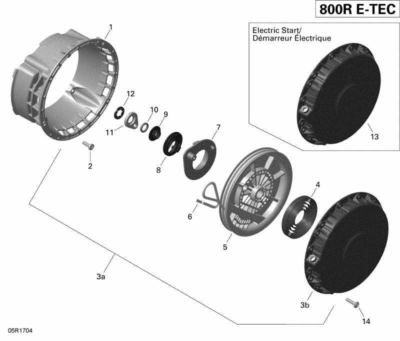  Skidoo  SUMMIT - 600 Carb_600HO E-TEC_800R E-TEC, 2017 - Rewind Starter 800r E-tec